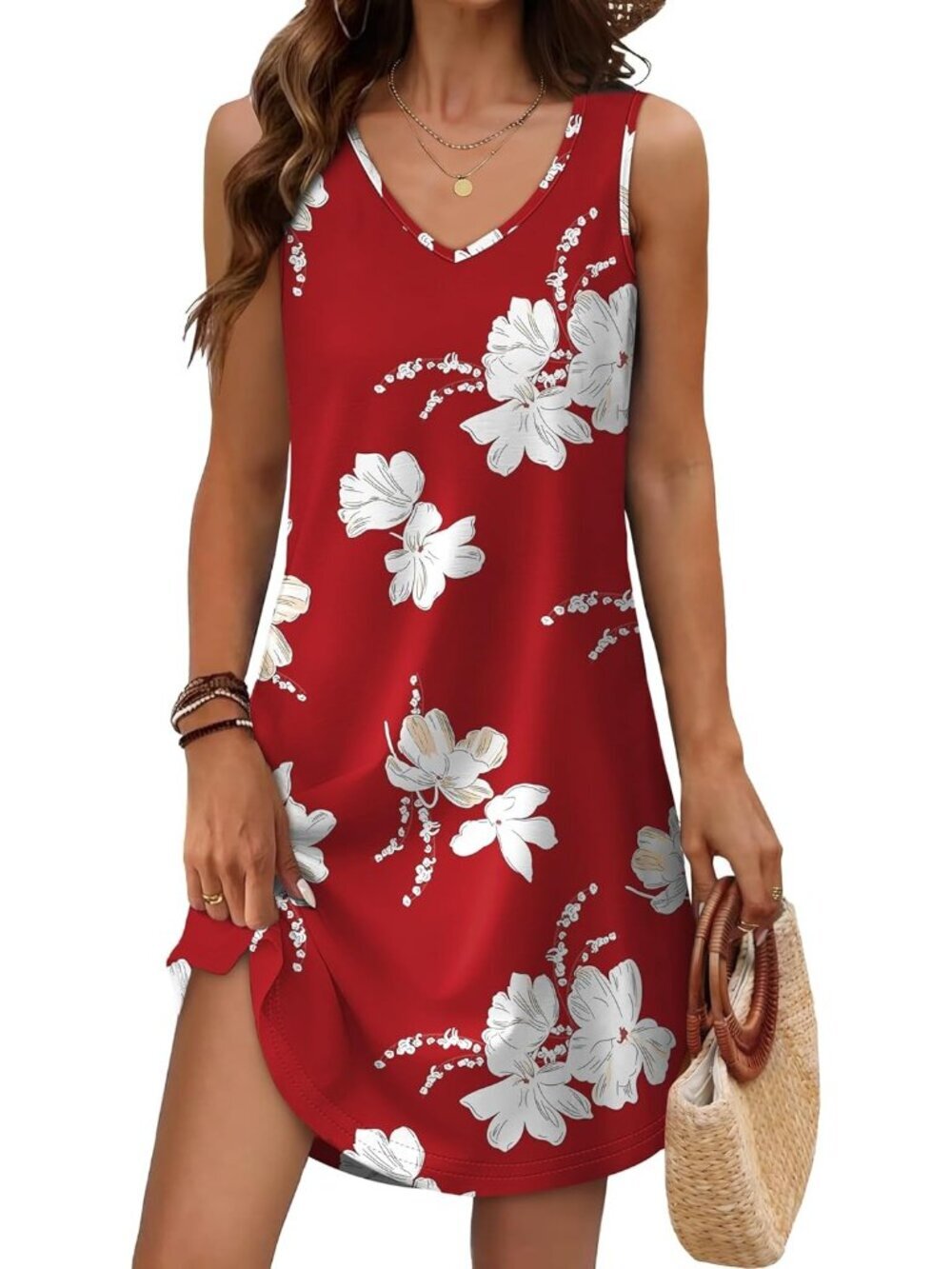 Women's Summer Dresses Lily V Neck Sleeveless Dress Sundresses Swimsuit Coverup